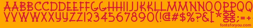フォントFont Shui – オレンジの背景に赤い文字