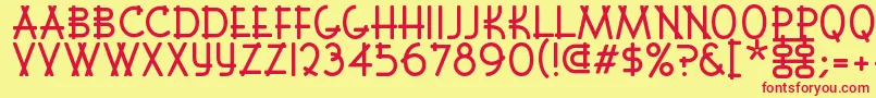 Font Shui Font – Red Fonts on Yellow Background