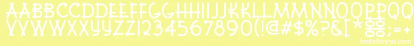 Font Shui-Schriftart – Weiße Schriften auf gelbem Hintergrund