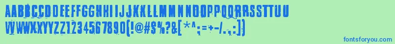 Blacklist Font – Blue Fonts on Green Background