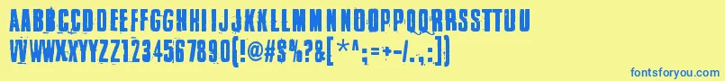 Blacklist Font – Blue Fonts on Yellow Background