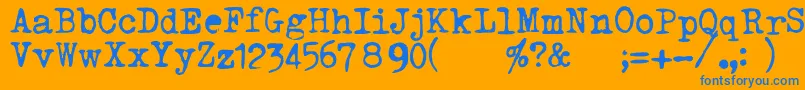 TriumphtippaRegular Font – Blue Fonts on Orange Background