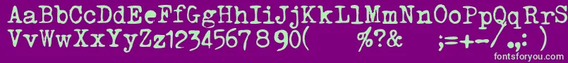 TriumphtippaRegular Font – Green Fonts on Purple Background