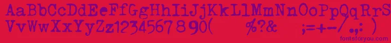 TriumphtippaRegular Font – Purple Fonts on Red Background