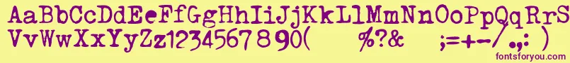 TriumphtippaRegular Font – Purple Fonts on Yellow Background