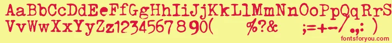 TriumphtippaRegular Font – Red Fonts on Yellow Background