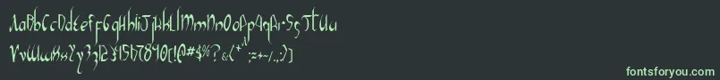 Xaphan2c-fontti – vihreät fontit mustalla taustalla