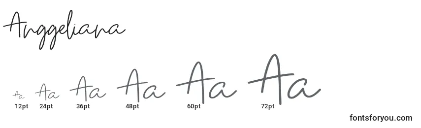 Размеры шрифта Anggeliana
