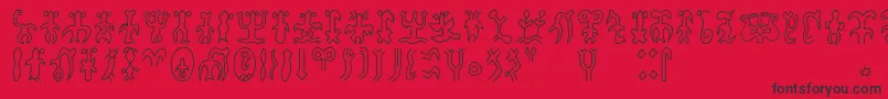 Rongorongoa Font – Black Fonts on Red Background