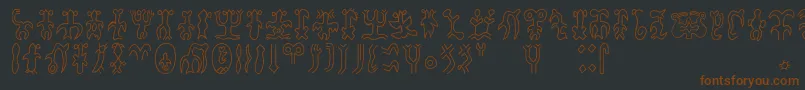 Rongorongoa Font – Brown Fonts on Black Background