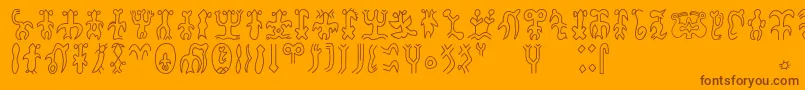 Rongorongoa Font – Brown Fonts on Orange Background