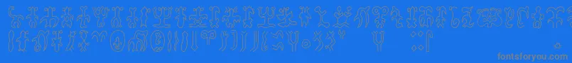 Rongorongoa Font – Gray Fonts on Blue Background