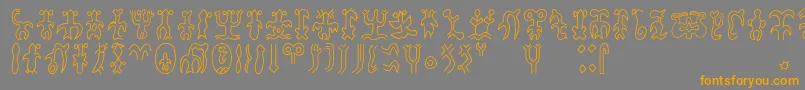 Rongorongoa Font – Orange Fonts on Gray Background