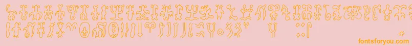Rongorongoa Font – Orange Fonts on Pink Background