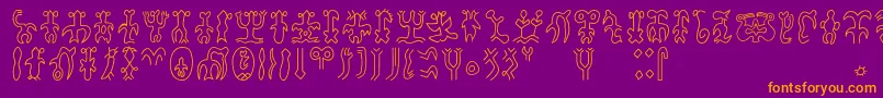 Rongorongoa Font – Orange Fonts on Purple Background