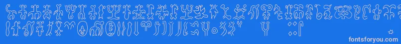 Rongorongoa Font – Pink Fonts on Blue Background