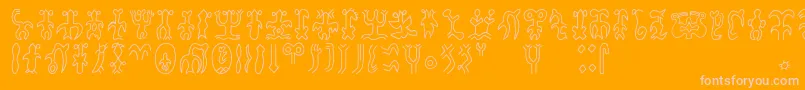 Rongorongoa Font – Pink Fonts on Orange Background