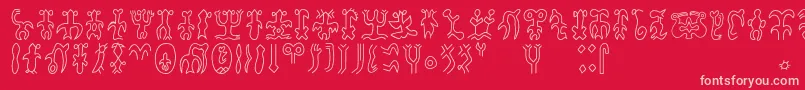 Rongorongoa Font – Pink Fonts on Red Background