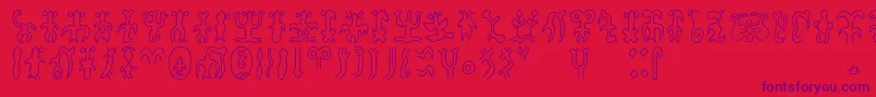 Rongorongoa Font – Purple Fonts on Red Background