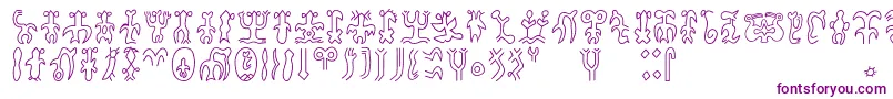 Rongorongoa Font – Purple Fonts on White Background