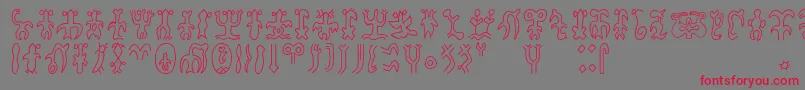 Rongorongoa Font – Red Fonts on Gray Background