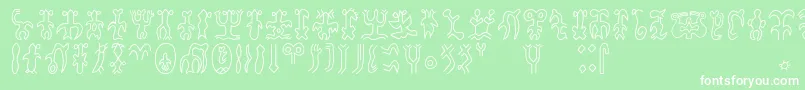 Rongorongoa Font – White Fonts on Green Background
