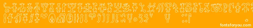 Rongorongoa Font – White Fonts on Orange Background