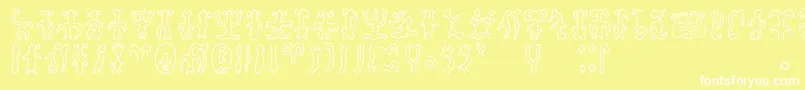 Rongorongoa Font – White Fonts on Yellow Background