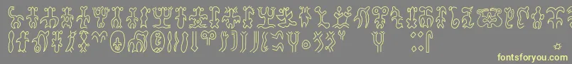 Rongorongoa Font – Yellow Fonts on Gray Background