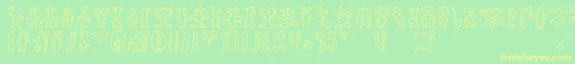 Шрифт Rongorongoa – жёлтые шрифты на зелёном фоне