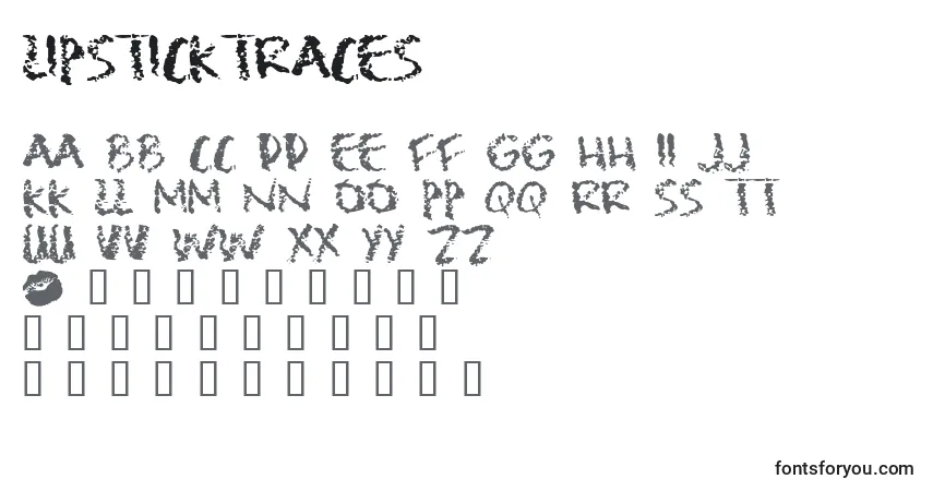 Schriftart LipstickTraces – Alphabet, Zahlen, spezielle Symbole