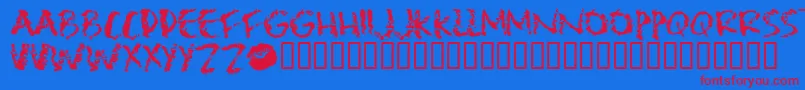 フォントLipstickTraces – 赤い文字の青い背景