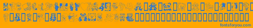 Teddyber Font – Blue Fonts on Orange Background