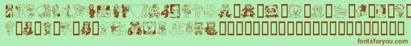 Teddyber-Schriftart – Braune Schriften auf grünem Hintergrund