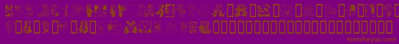 Teddyber-Schriftart – Braune Schriften auf violettem Hintergrund