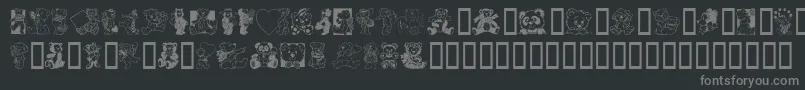 Weitere Informationen zur Teddyber-Schriftart Teddyber-Schriftart – Graue Schriften auf schwarzem Hintergrund