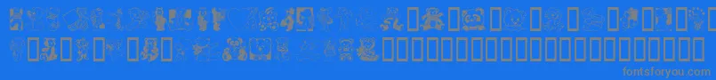 Teddyber Font – Gray Fonts on Blue Background