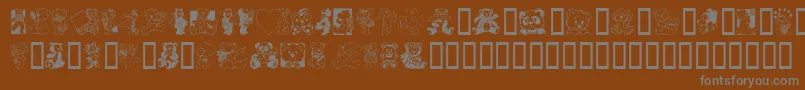 Teddyber-Schriftart – Graue Schriften auf braunem Hintergrund