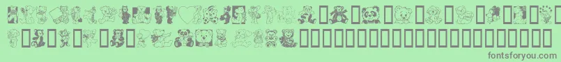 Teddyber Font – Gray Fonts on Green Background