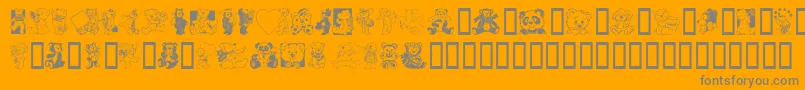 Czcionka Teddyber – szare czcionki na pomarańczowym tle