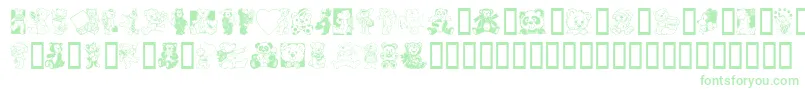 Teddyber-Schriftart – Grüne Schriften auf weißem Hintergrund