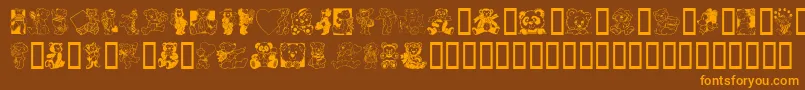 Teddyber Font – Orange Fonts on Brown Background