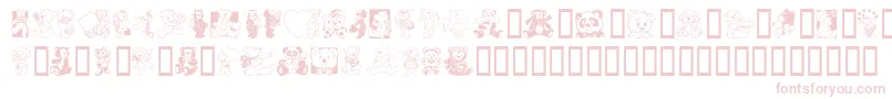 Teddyber-Schriftart – Rosa Schriften auf weißem Hintergrund