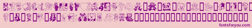 Шрифт Teddyber – фиолетовые шрифты на розовом фоне