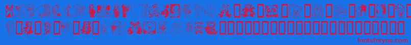 Teddyber Font – Red Fonts on Blue Background