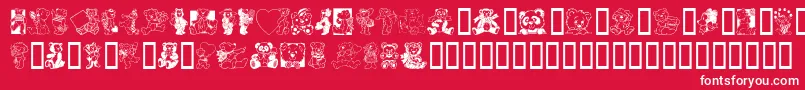 Teddyber Font – White Fonts on Red Background