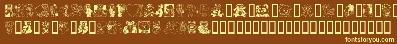 Teddyber Font – Yellow Fonts on Brown Background