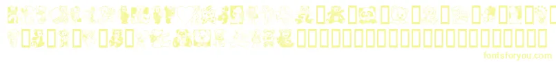 Teddyber Font – Yellow Fonts on White Background