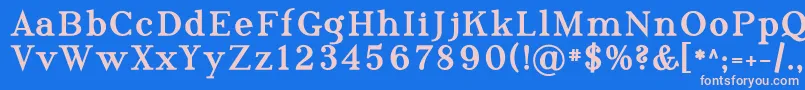 フォントPhosph10 – ピンクの文字、青い背景