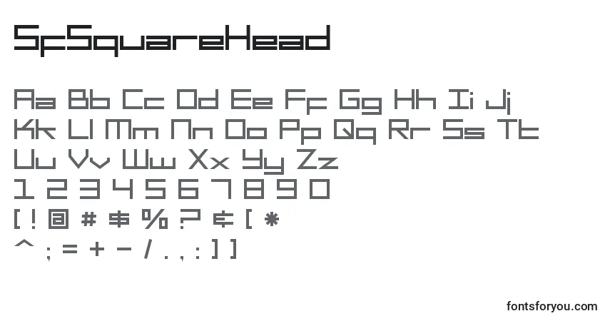 Schriftart SfSquareHead – Alphabet, Zahlen, spezielle Symbole